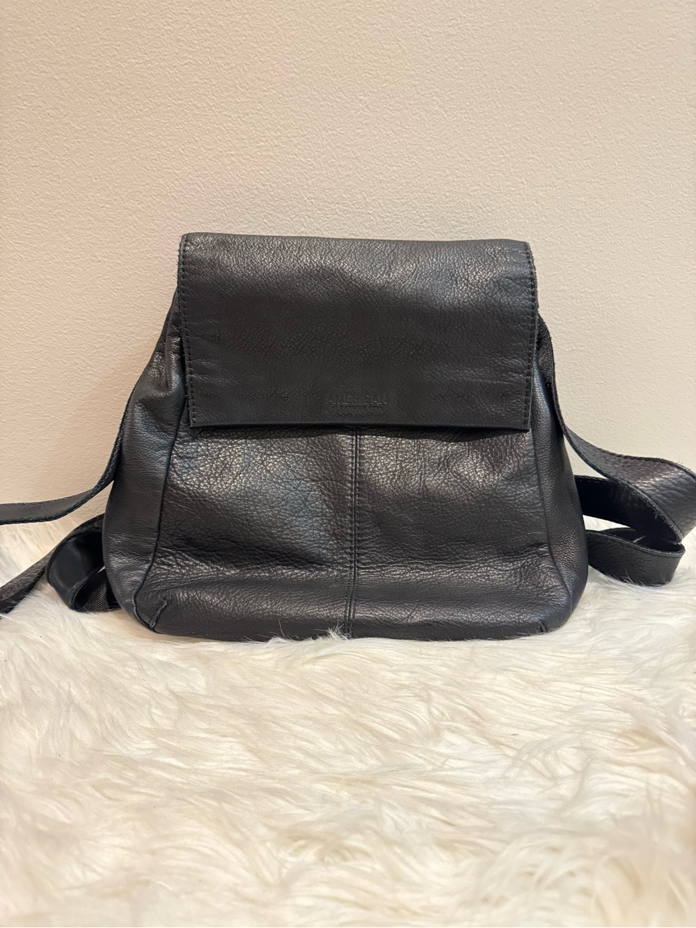 American Leather Co. Black Leather Backpack
